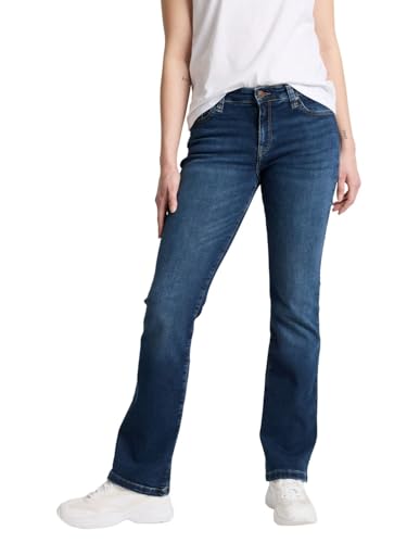Cross Jeans Damen Jeans Lauren - Bootcut - Blau - Deep Blue Used W27-W34 Stretch, Größe:33W / 36L, Farbe:Deep Blue Used 025 von Cross