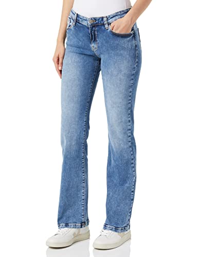 Cross Jeans Damen Jeans Lauren - Bootcut - Blau - Medium Blue Denim W25-W34, Größe:28W / 36L, Farbvariante:Medium Blue 020 von Cross