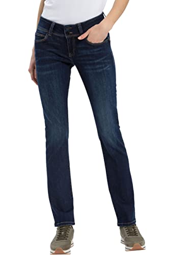 Cross Jeans Damen Jeans Loie - Regular Fit - Blau - Dark Blue W25-W34 Stretch Baumwolle, Größe:26W / 30L, Farbvariante:Dark Blue 005 von Cross