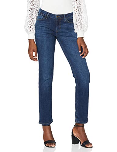 Cross Jeans Damen Rose Straight Jeans, Blau (Dark Blue Used 057), W34/L36 (Herstellergröße: 34/36) von Cross