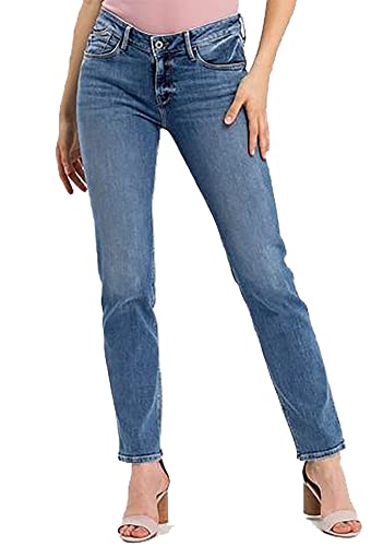 Cross Jeans Damen Rose Straight Jeans, Blau (Mid Blue 060), W29/L32 (Herstellergröße: 29/32) von Cross