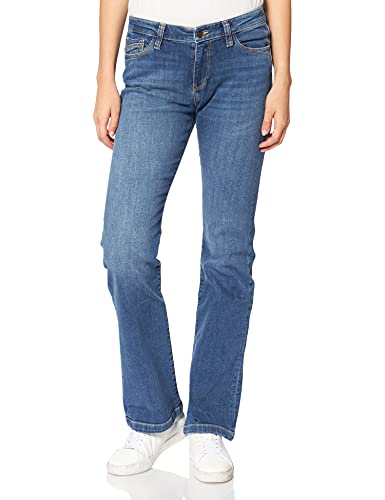 Cross Jeans Damen Lauren Straight Jeans, Blau (Mid Blue Used 011), W29/L36 von Cross