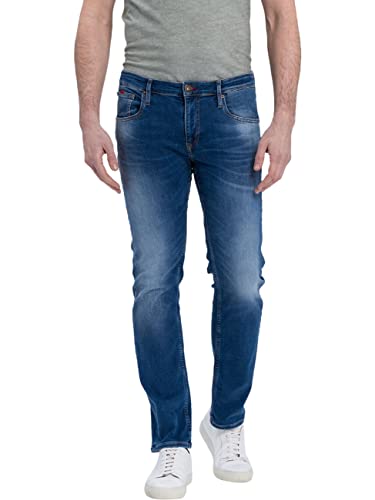 Cross Jeans Herren Jeans Damien - Slim Fit - Blau - Flex Mid Blue W29-W42, Größe:34W / 32L, Farbvariante:Flex Mid Blue 027 von Cross