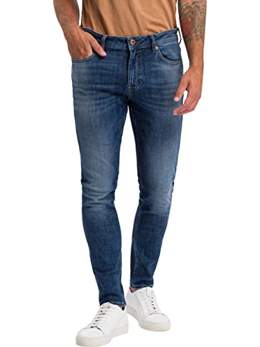 Cross Jeans Herren Jeans Scott - Skinny Fit - Blau - Mid Blue W27-W34 Stretch Baumwolle, Größe:29W / 30L, Farbvariante:Mid Blue 005 von Cross