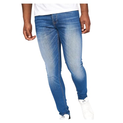 Crosshatch Herren Barbeck Slim Jeans, Stone-Wash, 32W / 30L von Crosshatch