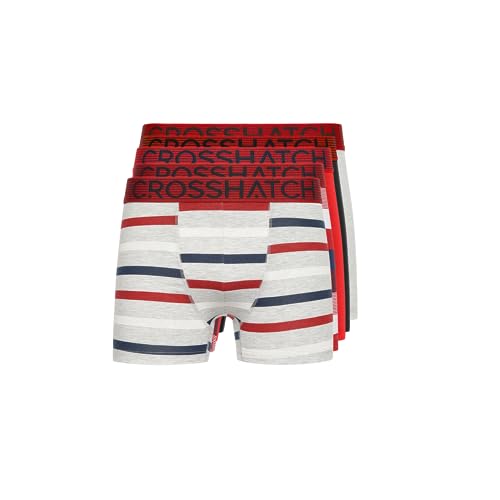 Crosshatch Herren Boxershorts Shorts (5 Stück) Dipper Multipack Unterwäsche Geschenkset Herrenfarbe Boxershorts(L/Dipper-RED) von Crosshatch