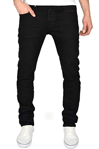 Crosshatch Herren Buraca Stretch Slim Fit Jeans, Schwarz , 34 W/30 L von Crosshatch