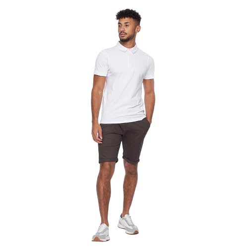 Crosshatch Herren-Chino-Shorts, schmale Passform, bequeme Baumwolle, Sommer-Shorts, Herren-Shorts mit Taschen, ideal für Sommer, Strand, Golf, Wandern und Outdoor, anthrazit, 34W von Crosshatch