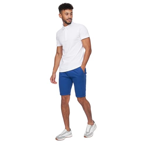 Crosshatch Herren-Chino-Shorts, schmale Passform, bequeme Baumwolle, Sommershorts, Herren-Shorts mit Taschen, ideal für Sommer, Strand, Golf, Wandern und Outdoor, königsblau, 32W von Crosshatch