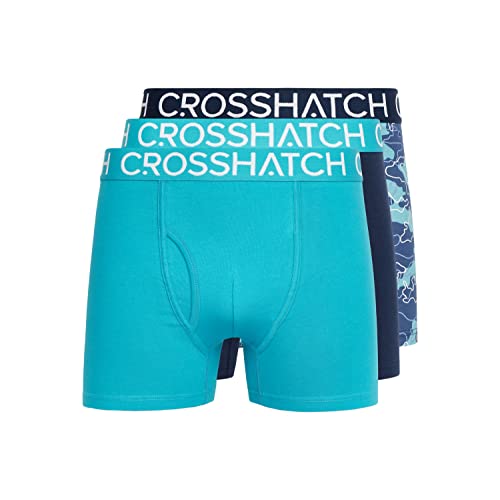 Crosshatch Lynol Everyday Essential Herren-Boxershorts, 3er-Pack, Blaugrün, Größe L, Lynol, 3er-Pack, Blaugrün, L von Crosshatch