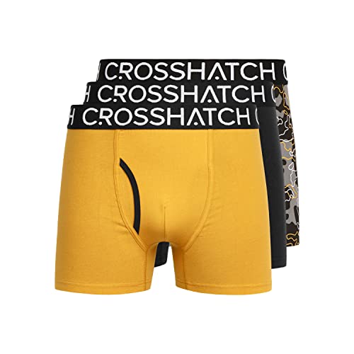 Crosshatch - Herren Everyday Essential Multipack 2er-Pack Boxershorts Jersey Unterwäsche Geschenkset, Lynol / 3er-Pack / Gelb, L von Crosshatch