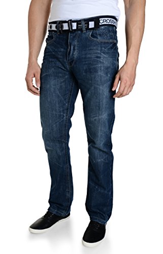 Crosshatch Herren-Jeans New Baltimore, gerade Beinform Gr. one size, Mid Wash von Crosshatch