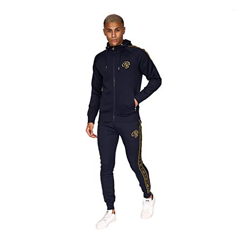 Crosshatch Herren-Jogginganzug, Trikot, mit Kapuze, durchgehender Reißverschluss Gr. L, navy von Crosshatch