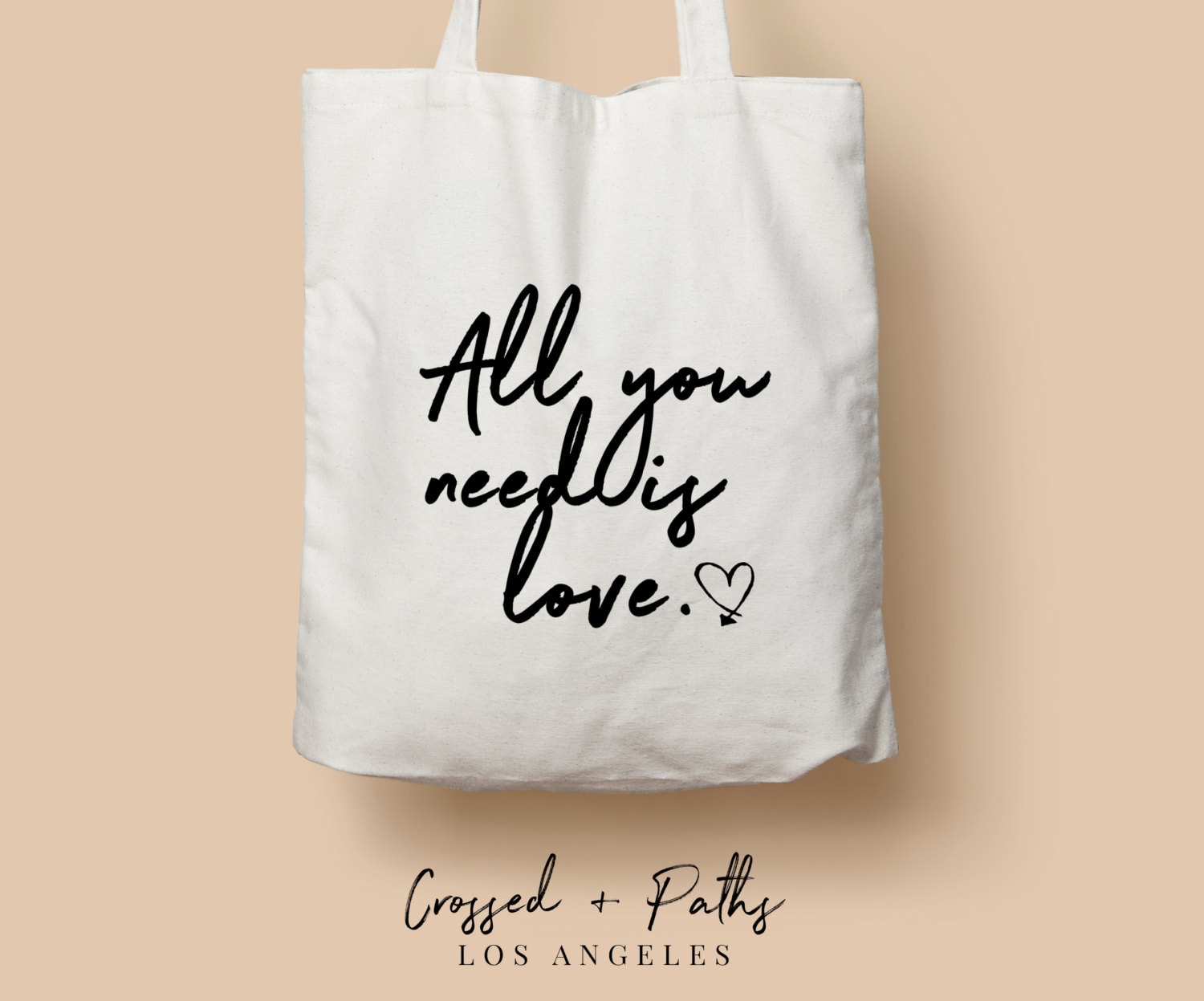 Alles Was Du Brauchst Ist Liebe - in Schrift Canvas Christian Inspirational Tragetasche, Motivationstasche, Geburtstagsgeschenk, Liebesgeschenk von CrossedPathsLA