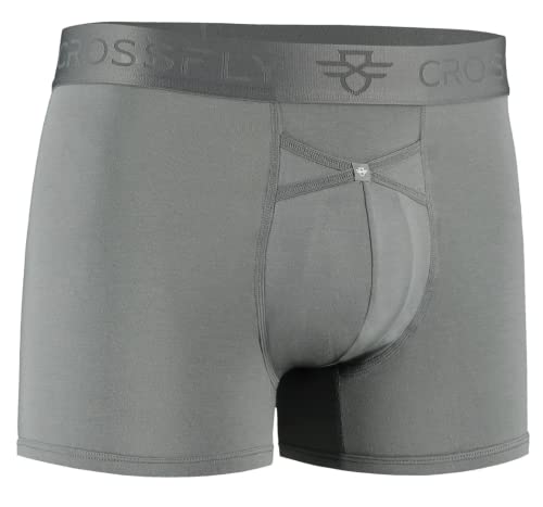 Crossfly Herren Unterwäsche IKON 7.6 cm Trunks 24h Komfort & Innovativer Clever Access Atmungsaktiv & Weich Marineblau/Anthrazit/Schwarz, S, M, L, XL, anthrazit, XXL von Crossfly