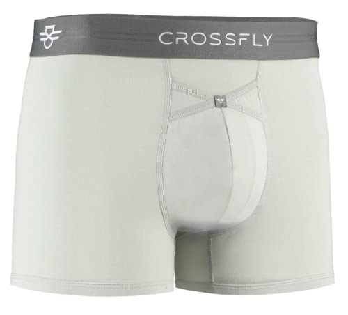 Crossfly Herren Unterwäsche IKON X 3"" Trunks 24h Komfort & Innovativ Clever Accessoire Atmungsaktiv & Weich Silber/Anthrazit, S von Crossfly
