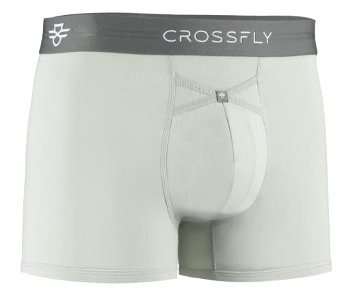 Crossfly Herren Unterwäsche IKON X 3"" Trunks 24h Komfort & Innovativ Clever Accessoire Atmungsaktiv & Weich Silber/Anthrazit, XL von Crossfly