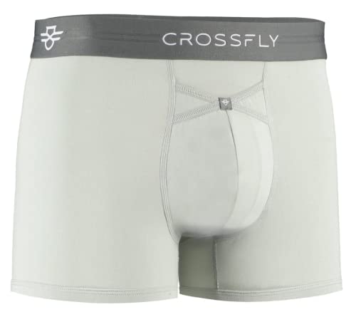 Crossfly Herren Unterwäsche IKON X 3"" Trunks 24h Komfort & Innovativ Clever Accessoire Atmungsaktiv & Weich Silber/Anthrazit, XL von Crossfly