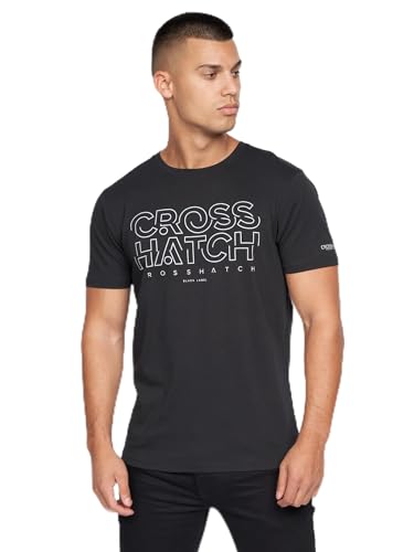 CrossHatch Herren Helty T-Shirt, Schwarz, M von Crosshatch