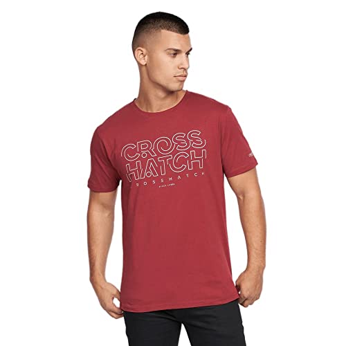 CrossHatch Herren Helty T-Shirt, dunkelrot, L von Crosshatch