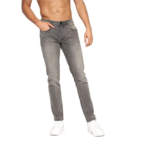 CrossHatch - Malcolm Jeans für Herren (36R) (Hellgraue Wäsche) von Crosshatch