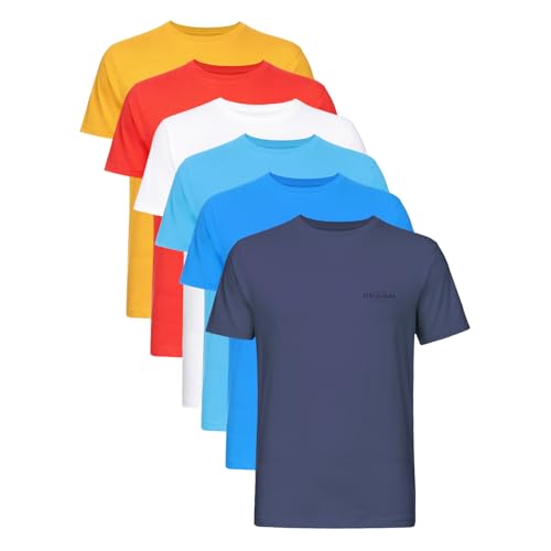 Crosshatch (6 Pack Klassischer Komfort, – Herren-T-Shirt Everyday Essentials“ mit Rundhalsausschnitt, Designer-T-Shirt für Herren – Ihr perfektes Set an Kurzarm-T-Shirts(L/6 Pack - ASSORTED1) von Crosshatch