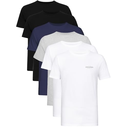 Crosshatch (6 Pack Klassischer Komfort, – Herren-T-Shirt Everyday Essentials“ mit Rundhalsausschnitt, Designer-T-Shirt für Herren – Ihr perfektes Set an Kurzarm-T-Shirts(L/6 Pack - ASSORTED2) von Crosshatch