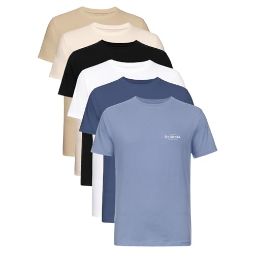 Crosshatch (6 Pack Klassischer Komfort, – Herren-T-Shirt Everyday Essentials“ mit Rundhalsausschnitt, Designer-T-Shirt für Herren – Ihr perfektes Set an Kurzarm-T-Shirts(M/6 Pack - ASSORTED3) von Crosshatch