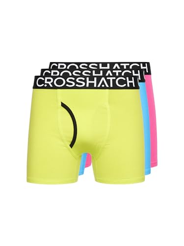 Crosshatch Herren 3er Pack Superior Blend Herren 3er Pack Boxershorts Premium-Mischgewebe für unübertroffene Qualität, Komfort, Stil und Größe von S bis XXL., Trioglow/Bright Pack, M von Crosshatch