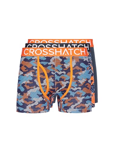 Crosshatch Herren 3er Pack Superior Blend Herren 3er Pack Boxershorts: Premium-Mischgewebe für unübertroffene Qualität, Komfort, Stil und Größe von S bis XXL., Linamo/Orange, M von Crosshatch