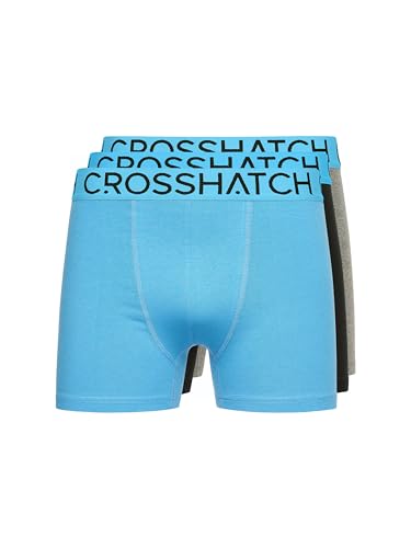 Crosshatch Herren 3er Pack Superior Blend Herren 3er Pack Boxershorts: Premium-Mischgewebe für unübertroffene Qualität, Komfort, Stil und Größe von S bis XXL., Ritter/Blau, L von Crosshatch