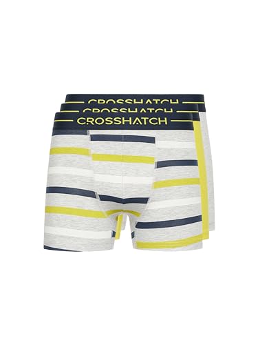 Crosshatch Herren 3er Pack Superior Blend Herren 3er Pack Boxershorts: Premium-Mischgewebe für unübertroffene Qualität, Komfort, Stil und Größe von S bis XXL., Träller/Gelb, M von Crosshatch