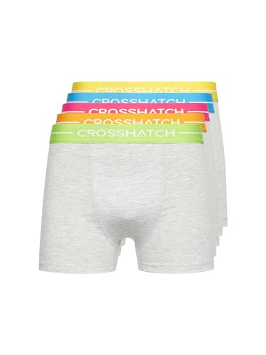 Crosshatch Herren Boxershorts Shorts (5 Stück) ASTRAL Multipack Unterwäsche Geschenkset Herrenfarbe Boxershorts(XL/Astral-Grey Marl) von Crosshatch