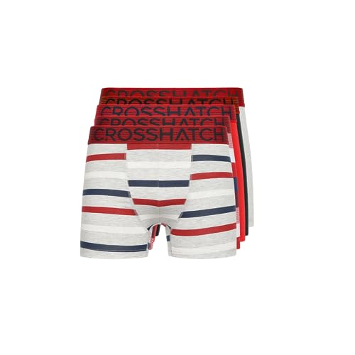 Crosshatch Herren Boxershorts Shorts (5 Stück) Dipper Multipack Unterwäsche Geschenkset Herrenfarbe Boxershorts(M/Dipper-RED) von Crosshatch