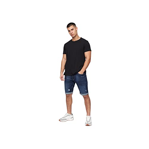 Crosshatch Herren Casual Cargo und Jeans Shorts - Strapazierfähige und vielseitige Sommer Knielang Hose mit Funktionstaschen, Riptrey-dunkel, 34W von Crosshatch