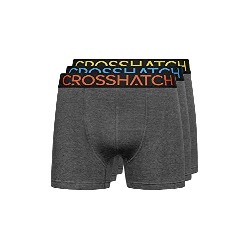 Crosshatch Herren Chasma Boxershorts, 3 Stück Unterwäsche, anthrazit, M von Crosshatch