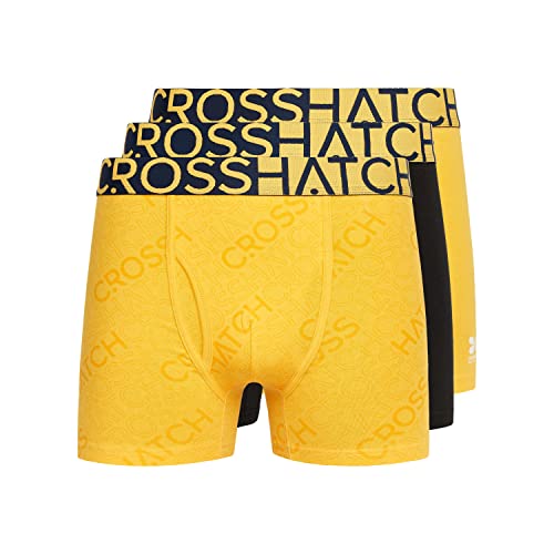 Crosshatch - Typpan Everyday Essential Multipack Herren-Boxershorts, 3er-Pack, Gelb, Größe M, Typan / 3er-Pack / Gelb, M von Crosshatch