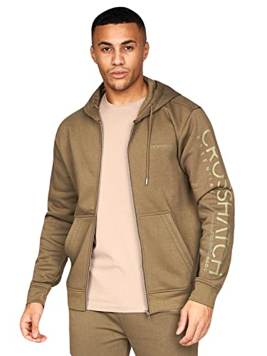 Crosshatch Herren Hoodsmore Sweatshirt, olivgrün, M von Crosshatch