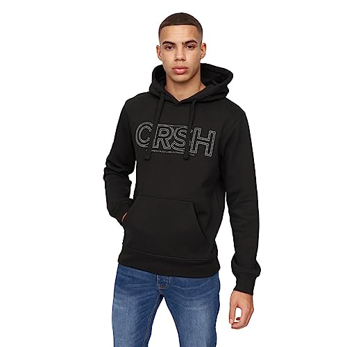 Crosshatch Herren Kendrick Bedruckter Kapuzenpullover, Schwarz, XL von Crosshatch