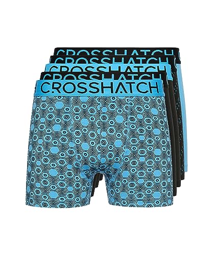 Crosshatch Herren Kurze Boxershorts (5 Stück) GLOCOMB - Geschenk Multipack Dessous in bunten Herren Liköre Boxershorts(M/Glocomb-Blue) von Crosshatch