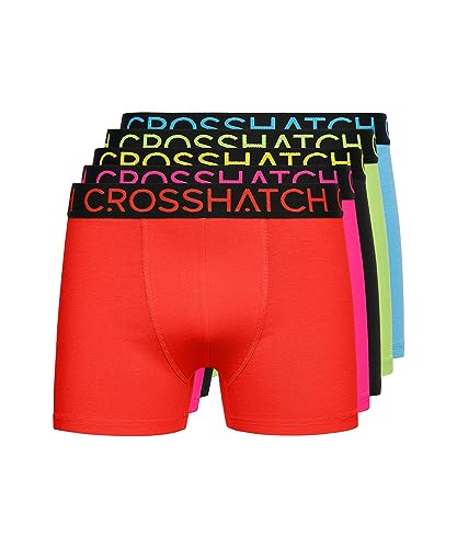 Crosshatch Herren Kurze Boxershorts (5 Stück) Highlighter - Geschenk Multipack Dessous in bunten Herren Liquors Boxershorts(M/Highlighter-Mixed Bright) von Crosshatch