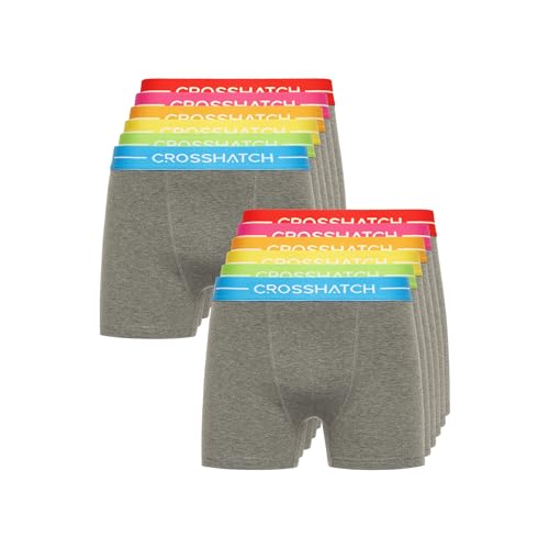 Crosshatch Herren Multipack-Boxershorts (5er & 12er-Pack), Geschenkset für Freunde oder Ehemann - Erhältlich in Größen S, M, L, XL, XXL von Crosshatch