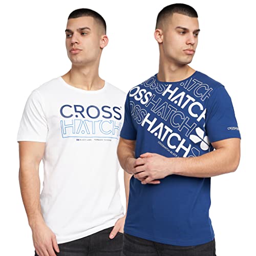 Crosshatch Herren T-Shirt, Morland/Navy-White, M von Crosshatch