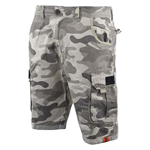 Crosshatch Mens Chinos Camo Cargo Shorts Jeans Combat 3/4 Knee Length Watchford(W34,Stone Camo) von Crosshatch