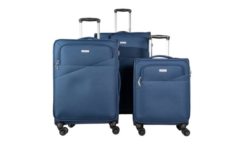 Crosstravel Kofferset Madison, 4 Rollen, (3 tlg., Weichgepäck Trolley Set), Superleichte Konstruktion von Crosstravel