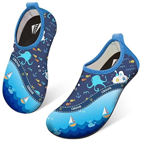 Crova Badeschuhe Kinder Baby Wasserschuhe Schwimmschuhe Aquaschuhe Schnelltrocknende rutschfest Barfuss Schuh für Kinder Baby Pool Beach von Crova