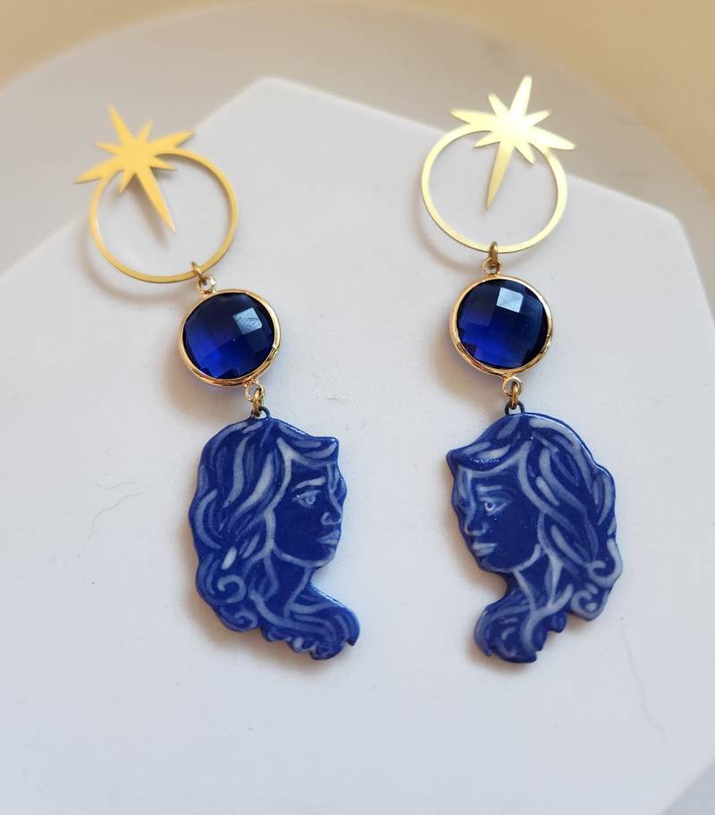 Zwillinge Statement Ohrringe - Porzellan Keramik Sternzeichen Schmuck Zwillinge Statement Ohrringe - Porzellan Keramik Sternzeichen Schmuck von CrownAndHeartKC