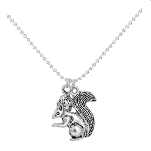 CrownOfRibbons Halskette mit Anhänger Eichhörnchen und Eichel, in Geschenkbeutel, Zink von CrownOfRibbons
