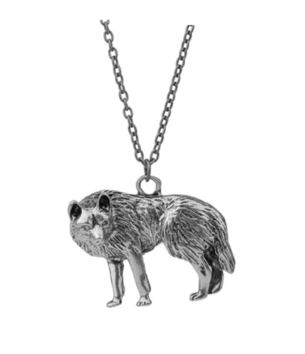 CrownOfRibbons Wolf Halskette für Männer oder Frauen, großer Anhänger und Kette in einem Geschenkbeutel, Zink von CrownOfRibbons