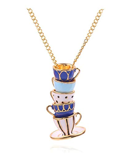 Teetasse China Halskette, Teetasse Schmuck für Frauen in Organza-Geschenkbeutel, Metall von CrownOfRibbons